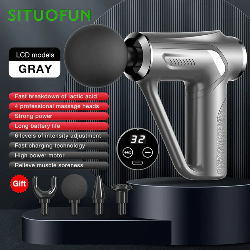 Massage Gun 32 Speed's USB-C Charging Different Attachments 