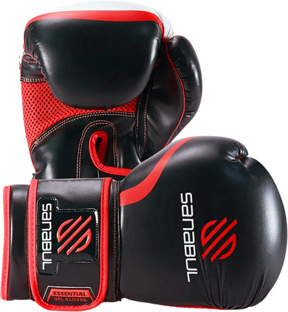 Essential Gel Boxing Gloves for Men & Women, Kickboxing MMA, Muay Thai Gloves and Heavy Bag Training Punching & Sparring