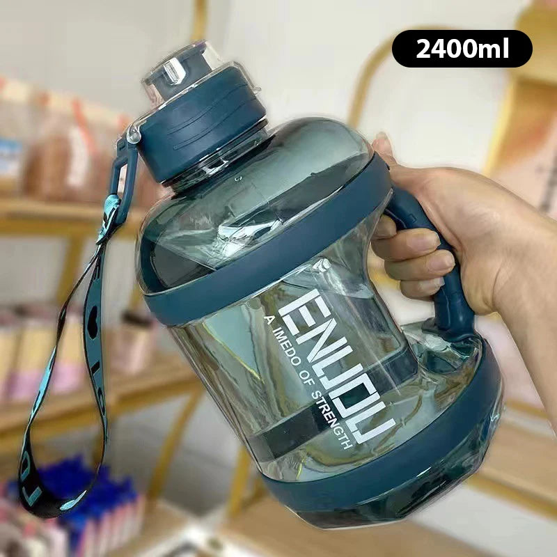 1.6/2.4L Sports Water Bottle Gym Cycling Cup Portable Large Capacity Water Bottle for Fitness Camping Men Water Kettle