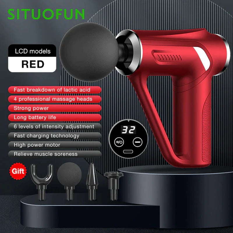 Massage Gun 32 Speed's USB-C Charging Different Attachments 