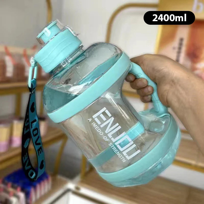 1.6/2.4L Sports Water Bottle Gym Cycling Cup Portable Large Capacity Water Bottle for Fitness Camping Men Water Kettle